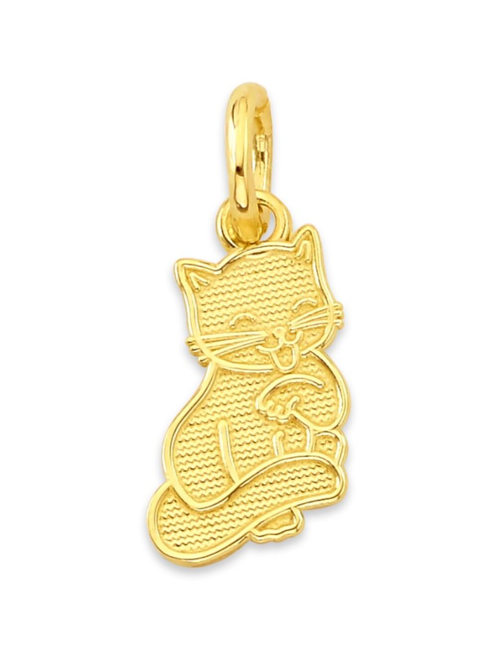 Solid 10k Gold Cat Charm for Bracelet - Animal Jewelry Gifts for Her